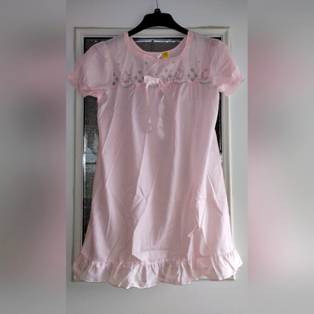 Vintage Pink Embroidered Nightgown